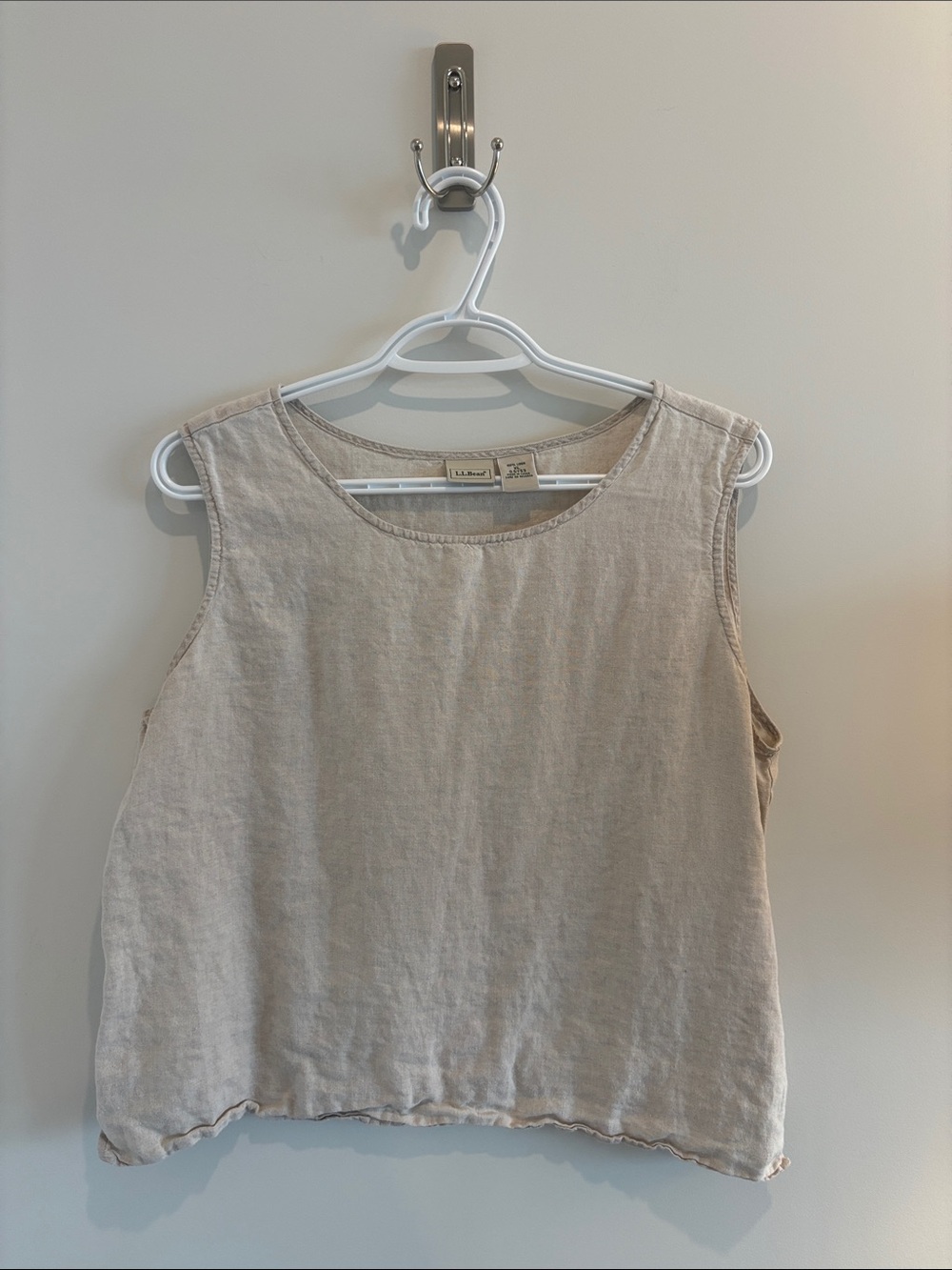 L.L. Bean 100%Linen Sleeveless Tank - Light Beige